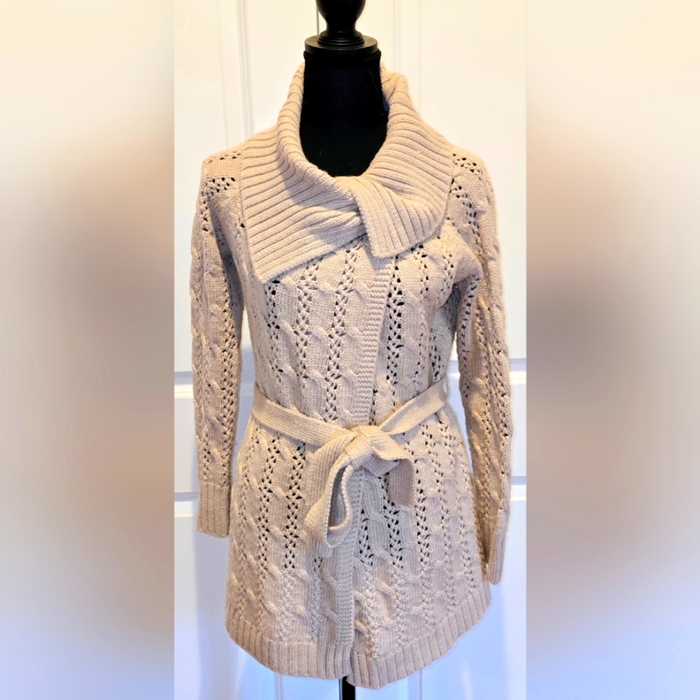 THE LIMITED Cardigan Wrap Sweater Cream Color Sz Sm